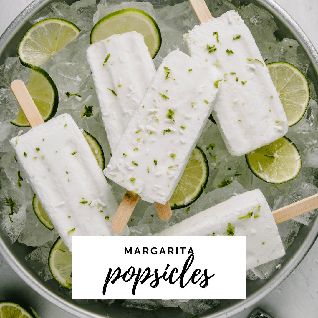 Margarita popsicles over a bowl of ice.